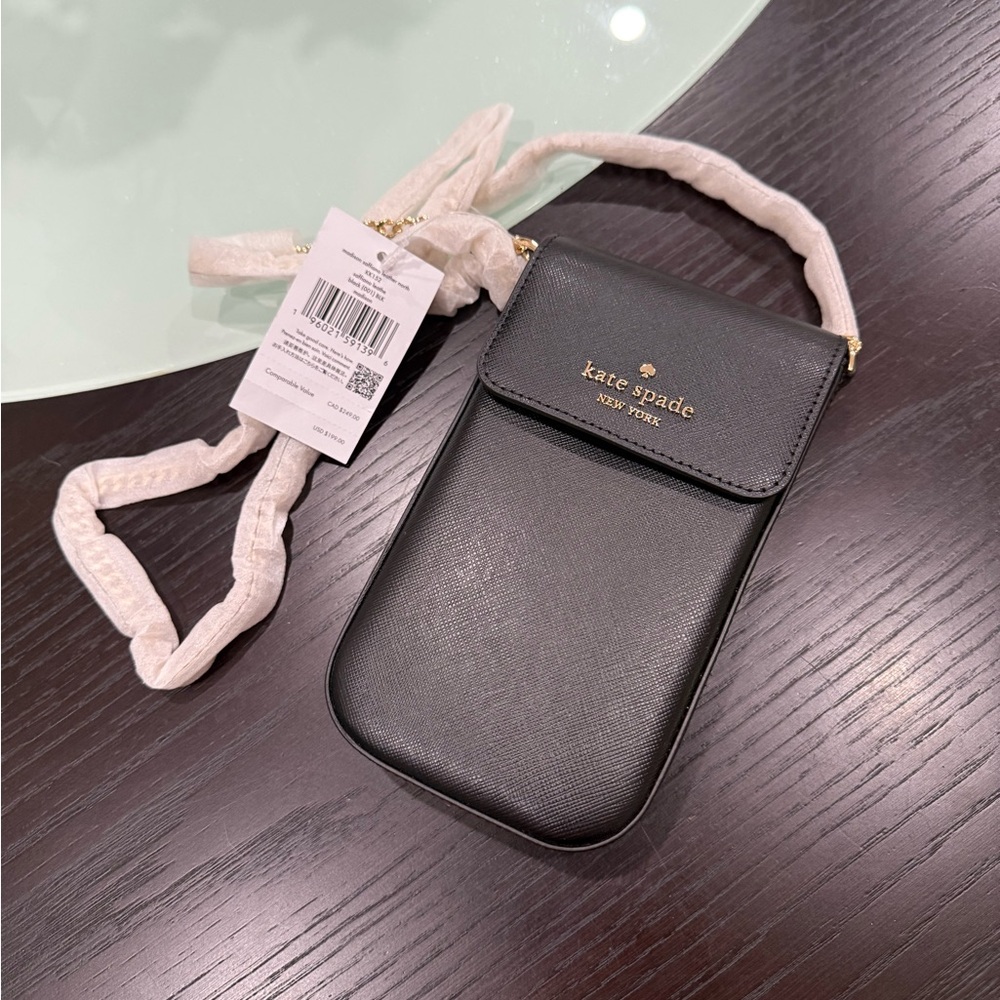 Kate Spade Black Crossbody Saffiano Phone Bag